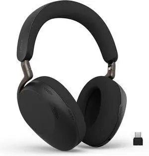 Jabra Evolve3 85 Over-Ear Wireless Bluetooth Headset with Microphone for Work, USB-C, AI Voice Call Technology, Adaptive Active Noise Cancellation, 25-Hour Battery, Works with Meeting Apps, Black Jabra Evolve3 85 Over-Ear Wireless Bluetooth Headset with Microphone for Work, USB-C, AI Voice Call Technology, Adaptive Active Noise Cancellation, 25-Hour Battery, Works with Meeting Apps, Black