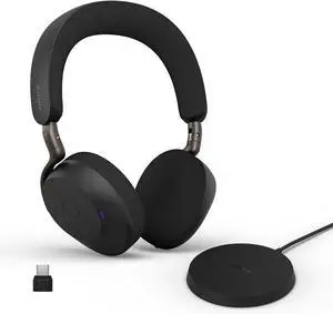 Jabra Evolve3 75 On-Ear Wireless Bluetooth Headset with Mic and Wireless Charging Stand for Work, USB-C, AI Voice Call Technology, Advanced ANC, 22-Hour Battery, Microsoft Teams Certified, Black Jabra Evolve3 75 On-Ear Wireless Bluetooth Headset with Mic and Wireless Charging Stand for Work, USB-C, AI Voice Call Technology, Advanced ANC, 22-Hour Battery, Microsoft Teams Certified, Black