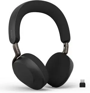 Jabra Evolve3 75 On-Ear Wireless Bluetooth Headset with Microphone for Work, USB-C, AI Voice Call Technology, Advanced Active Noise Cancellation, 22-Hour Battery, Works with Online Meeting Apps, Black Jabra Evolve3 75 On-Ear Wireless Bluetooth Headset with Microphone for Work, USB-C, AI Voice Call Technology, Advanced Active Noise Cancellation, 22-Hour Battery, Works with Online Meeting Apps, Black