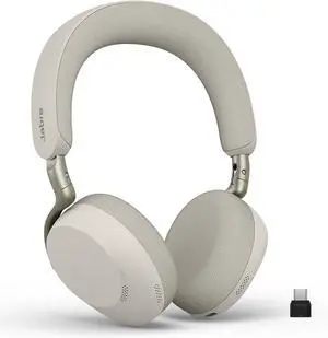 Jabra Evolve3 75 On-Ear Wireless Bluetooth Headset with Microphone for Work, USB-C, AI Voice Call Tech, Advanced Active Noise Cancellation, 22-Hour Battery, Works with Online Meeting Apps, Warm Gray Jabra Evolve3 75 On-Ear Wireless Bluetooth Headset with Microphone for Work, USB-C, AI Voice Call Tech, Advanced Active Noise Cancellation, 22-Hour Battery, Works with Online Meeting Apps, Warm Gray