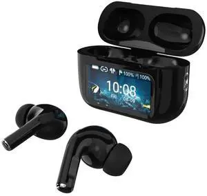 Supersonic IQ Sound IQ-341 ANC & ENC Bluetooth Earphone with Touchscreen Display Charging Case, True Wireless Earbuds, Stereo Sound, Dual Mic, Voice Assistant, In-Ear Detection, USB-C Charging (Black) Supersonic IQ Sound IQ-341 ANC & ENC Bluetooth Earphone with Touchscreen Display Charging Case, True Wireless Earbuds, Stereo Sound, Dual Mic, Voice Assistant, In-Ear Detection, USB-C Charging (Black)