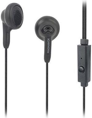 MAGNAVOX Black MHP4820M-BK 3.5mm Connector Silicone Stereo Earbuds with Microphone