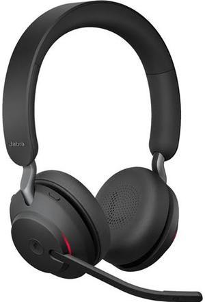 Jabra Evolve2 65 MS Wireless Headphones with Link380a, Stereo, Black – Wireless Bluetooth Headset for Calls and Music, 37 Hours of Battery Life, Passive Noise Cancelling Headphones