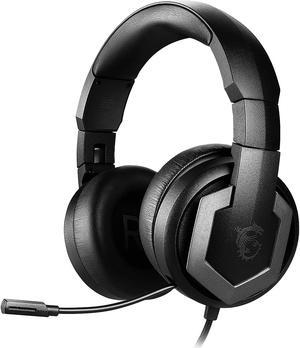 MSI Immerse GH61 Gaming Headset, Hi-Res Virtual 7.1 Surround Sound, Built-in ESS DAC & AMP, 3D Audio, Swappable Ear Cushions, 3.5mm Jack/USB, Carrying Case Included, PC/Mac/PS4/Xbox