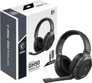 MSI IMMERSE GH50 WIRELESS Gaming Headset, 7.1 Surround Sound, Carrying Pouch Included, Black