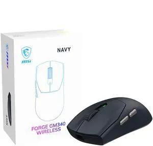 MSI FORGE GM340 Wireless Gaming Mouse – Navy, PixArt PAW3311 12K DPI, Tri-Mode (2.4GHz/Bluetooth 5.3/USB), 57g Ultra-Lightweight, 1000Hz MSI FORGE GM340 Wireless Gaming Mouse – Navy, PixArt PAW3311 12K DPI, Tri-Mode (2.4GHz/Bluetooth 5.3/USB), 57g Ultra-Lightweight, 1000Hz
