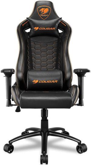 Cougar Outrider S Black Gaming Chair - Black - Ergonomic Design, Premium Breathable PVC Leather - 4D Adjustable Armrest - Reclaining Backrest up to 180° - Tilt Mechanism (3MOUBNXB.0001)