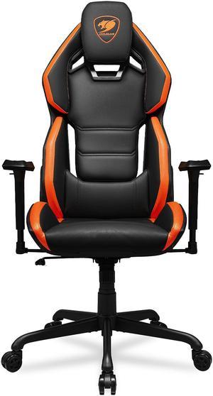 Cougar Hotrod Gaming Chair - Orange/Black - Ergonomic Design, Premium Breathable PVC Leather - 3D Adjustable Armrest - Reclaining Backrest up to 150° - Tilt Mechanism (3MARXORB.0001)