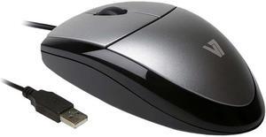 V7 Full size USB Optical Mouse MV3000010-5NC Silver/Black 3 Buttons 1 x Wheel USB Wired Optical Mouse