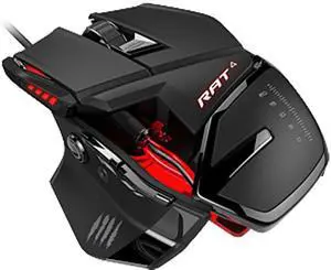 Mad Catz RAT 4 MCB4373100A3/04/1 Red 9 Buttons USB Wired Optical Mouse Mad Catz RAT 4 MCB4373100A3/04/1 Red 9 Buttons USB Wired Optical Mouse
