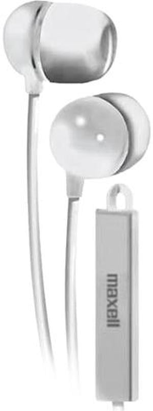 Maxell White 190303WM Earbud with In-Line Microphone and Remote for Mobile Phones