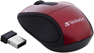 Verbatim 97540 Red 3 Buttons 1 x Wheel USB 2.0 RF Wireless Optical Mini Travel Mouse