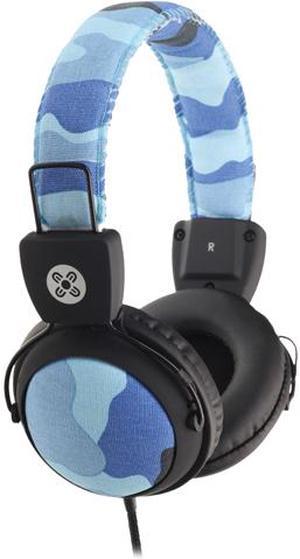 Moki ACC-HPCAMB Camo In-line Mic Headphones- Blue