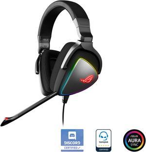 ASUS ROG Delta RGB gaming headset with Hi-Res ESS Quad-DAC, circular RGB lighting effect and USB-C connector for PCs, PS5, consoles and mobile gaming