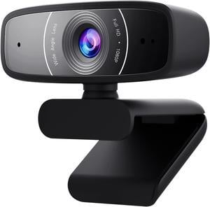 ASUS Webcam C3 1080p HD USB Camera - Beamforming Microphone, Tilt-adjustable, 360 Degree Rotation, Wide Field of View, Compatible with Skype, Microsoft Teams and Zoom