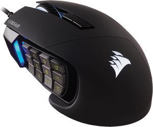 Corsair SCIMITAR RGB ELITE CH9304211NA Black 17 Buttons 1 x Wheel USB 20 TypeA Wired Optical MOBAMMO Gaming Mouse Backlit RGB LED