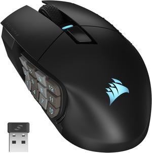 Corsair SCIMITAR ELITE Wireless MMO Gaming Mouse, 16 fully  programmable buttons, adjustable 12-button side panel, 26,000 DPI, CH-9314311-NA, Black