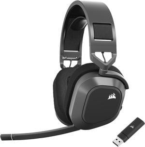 Corsair HS80 MAX Wireless Multiplatform Gaming Headset with Bluetooth  Dolby Atmos  Broadcast Quality Microphone  iCUE Compatible  PC Mac PS5 PS4 Mobile  Steel Gray