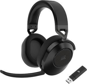 Corsair HS65 WIRELESS Gaming Headset, low-latency 2.4GHz wireless audio, Bluetooth®, and Dolby® Audio 7.1 surround sound on PC and Mac with lightweight construction, Carbon