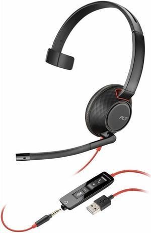 Poly Blackwire 5210 Monaural USB-A Headset - TAA-US - Black  8M3X1AA#ABA