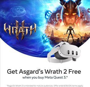 Meta Quest 3 128GB  — Breakthrough Mixed Reality — Powerful Performance — Asgard’s Wrath 2 Bundle - White