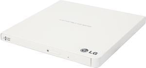 LG External CD/DVD Rewriter With M-Disc Mac & Surface Support (White) - Model GP65NW60