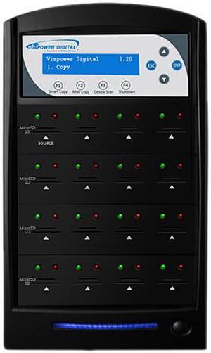 VINPOWER 1 to 15 128M Buffer Memory SDShark SD & MicroSD Duplicator Model SDShark-15T-BK