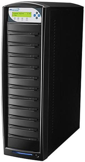 VINPOWER Black 1 to 10 Up to 256MB Buffer Memory SharkCopier DVD CD Disc Duplicator Tower with 320GB Hard Drive Model Shark-S10T-SNY-BK
