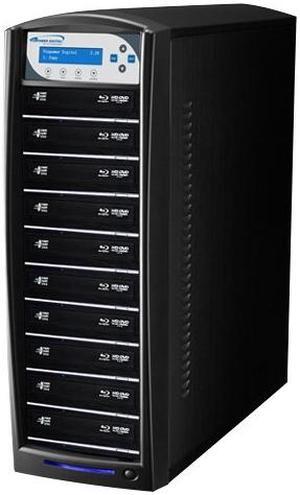 VINPOWER Black 1 to 10 128M Buffer Memory SharkNet Network Capable Blu-ray DVD CD Duplicator + USB 3.0 + 500GB HDD Model SharkNet-10T-BD-BK