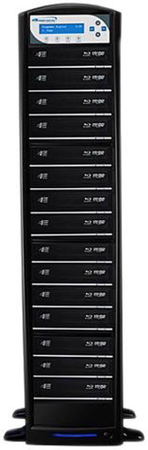 VINPOWER Black 1 to 15 256M Buffer Memory SharkBlu Blu-ray DVD CD Duplicator Tower with 500GB Hard Drive + USB 3.0 + CopyConnect Model SharkBlu-S15T-BK