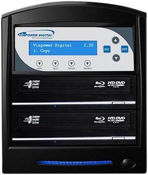 VINPOWER Black 1 to 2 64M Buffer Memory SharkBlu Blu-ray DVD CD Duplicator Tower with 500GB Hard Drive + USB 3.0 + CopyConnect Model SharkBlu-S2T-BK VINPOWER Black 1 to 2 64M Buffer Memory SharkBlu Blu-ray DVD CD Duplicator Tower with 500GB Hard Drive + USB 3.0 + CopyConnect Model SharkBlu-S2T-BK