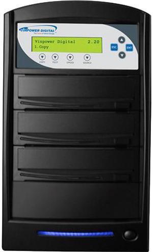 VINPOWER Black 1 to 2 64M Buffer Memory SharkCopier DVD/CD Tower Duplicator with 320GB Hard Drive Model SHARK-S2T-BK