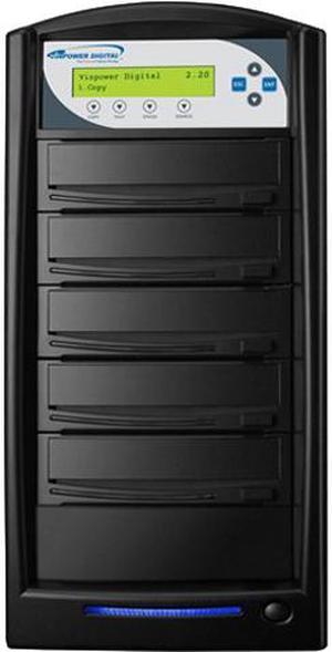 VINPOWER Black 1 to 4 128M Buffer Memory SharkCopier DVD/CD Tower Duplicator with 320GB Hard Drive Model SHARK-S4T-BK