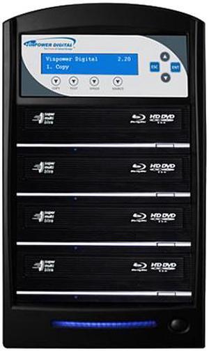 Vinpower SharkBluCP 1 to 4 Blu-ray DVD CD BDXL Burner Duplicator Add Copy Protection Copier Model SharkBluCP-S4T-BK