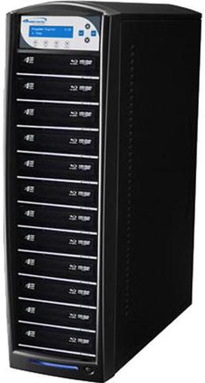 VINPOWER Black 1 to 12 256M Buffer Memory Blu-ray DVD CD Duplicator Tower with 500GB Hard Drive + USB 3.0 + CopyConnect Model SharkBluCP-S12T-BK