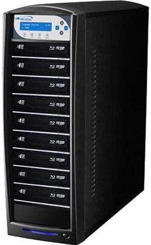 VINPOWER Black 1 to 9 128M Buffer Memory SharkBluCP Blu-ray DVD CD Duplicator Tower with 500GB Hard Drive + USB 3.0 + CopyConnect Model SharkBluCP-S9T-BK