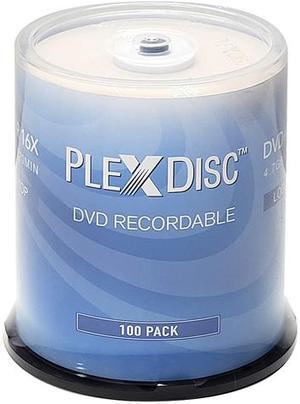 PlexDisc 4.7GB 16X DVD+R Branded Logo Top 100 Packs Disc Model 63C-815-BX