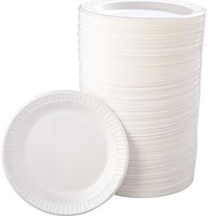 Dart 9PWQR 9' Quiet Classic Laminated Foam Dinnerware Plates, White