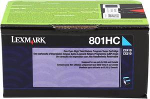 Lexmark 80C1HC0 High Yield Return Program Toner Cartridge - Cyan