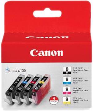 Canon CLI-8 Ink Cartridge - Combo Pack - Black/Cyan/Magenta/Yellow