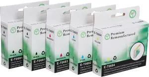 Green Project Compatible Ink Cartridge Replacement for Epson (2pc. T0681 , 1pc. T0682 , 1pc. T0683 , 1pc. T0684) 5 Pack