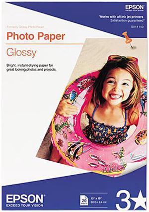 EPSON S041143 Glossy Photo Paper, 60 lbs., Glossy, 13 x 19, 20 Sheets/Pack EPSON S041143 Glossy Photo Paper, 60 lbs., Glossy, 13 x 19, 20 Sheets/Pack