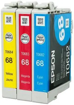 EPSON 68 (T068520) DURABrite Ultra High-capacity multi-pack Ink Cartridge 3 Colors