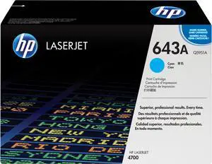 HP 643A LaserJet Toner Cartridge - Cyan