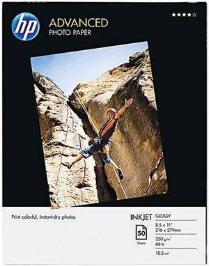 HP Photo Paper Letter - 8.50" x 11" - Glossy - 50 / Pack - White