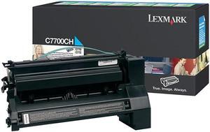 Lexmark C7700CH High Yield Return Program Toner Cartridge - Cyan