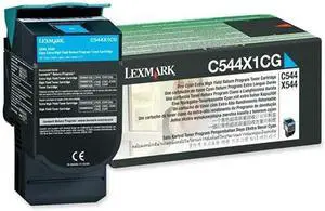 Lexmark C544X1CG Extra High Yield Return Program Toner Cartridge - Cyan