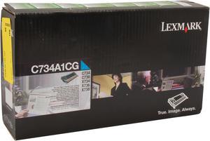 Lexmark C734A1CG Return Program Toner Cartridge - Cyan