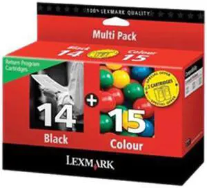 Lexmark 14/15 Return Program Ink Cartridge - Combo Pack - Black/Color