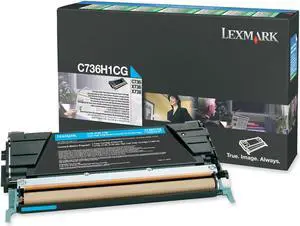 Lexmark C736H1CG High Yield Return Program Toner Cartridge - Cyan